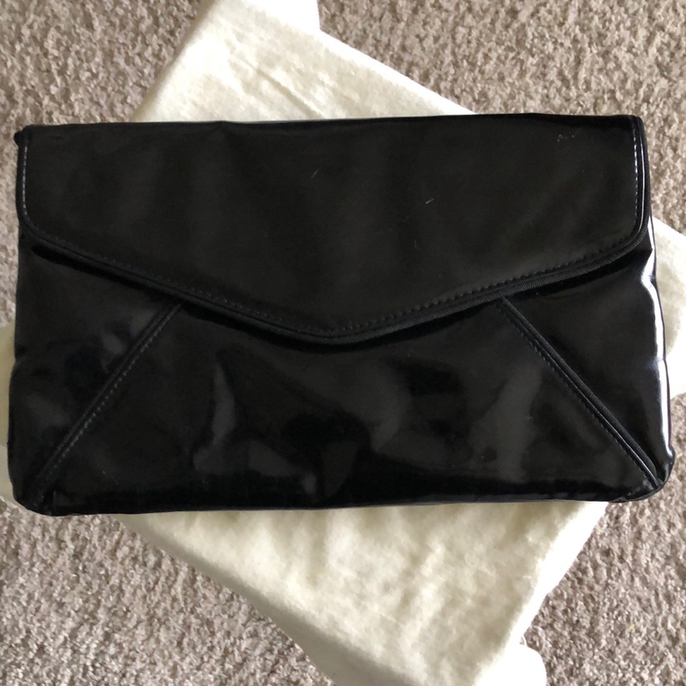 Faux Patent Leather Clutch